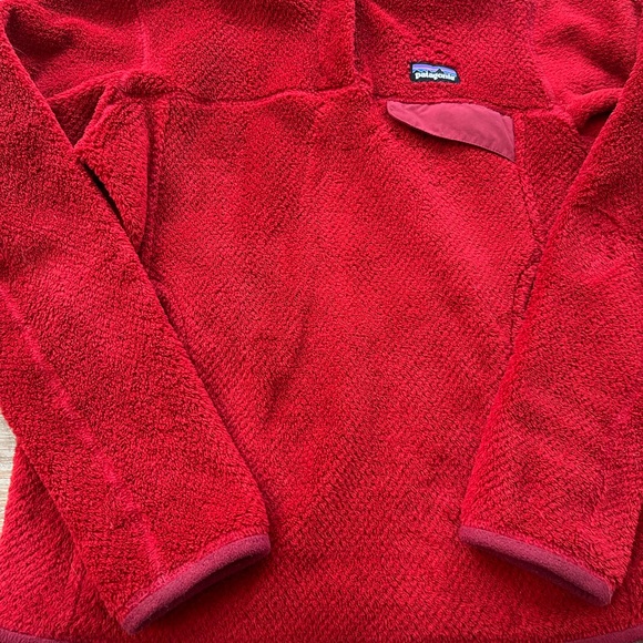 WOMENS PATAGONIA RED RE-TOOL SNAP T FLEECE PULLOVER, SMALL - Picture 4 of 7